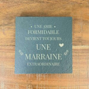 Ardoise avec Annonce naissance marraine, ou témoin mariage