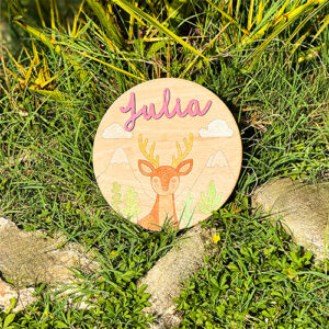 Plaque de Chambre personnalisée prénom julia avec peinture à la main couleur